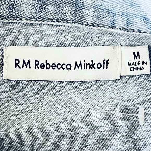 NWOT Rebecca Minkoff Women's Rhinestones Light Blue Denim Jacket Size Medium - Picture 9 of 12